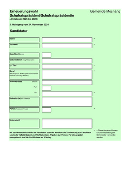 Wahlvorschlag Schulpräsidium